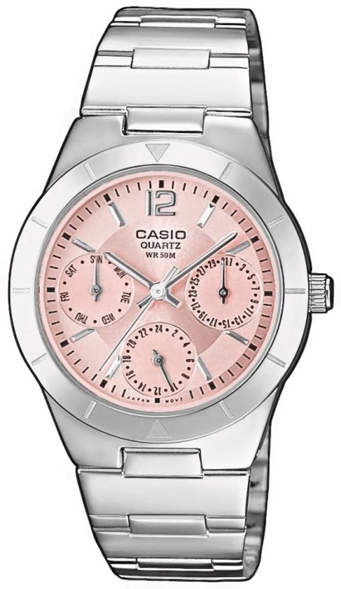 Zegarek Damski Casio LTP-2069D-4AVEG z Różową Tarczą