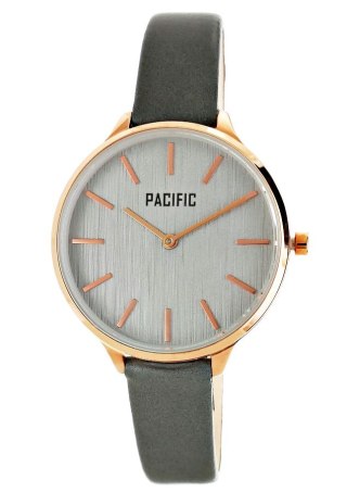 Zegarek damski Pacific X6094-3 różowe złoto szary pasek