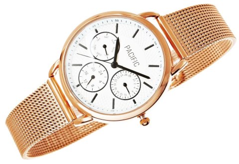 Zegarek damski Pacific Chronograf X6180-4 różowe złoto