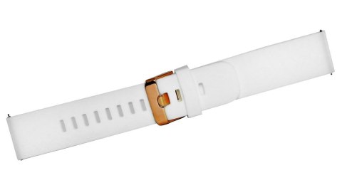 Pasek Silikonowy 20mm Biały / Różowe Złoto U15-20-4