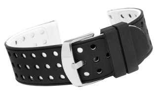 Pasek Silikonowy do Zegarka 20mm Czarno-Biały U12