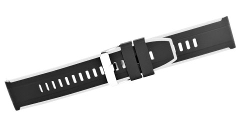 Pasek Silikonowy Czarno-Biały do Smartwatcha 22mm