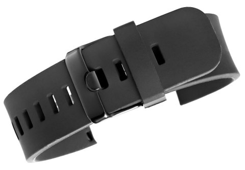 Pasek Silikonowy Czarny z Czarną Sprzączką 22mm