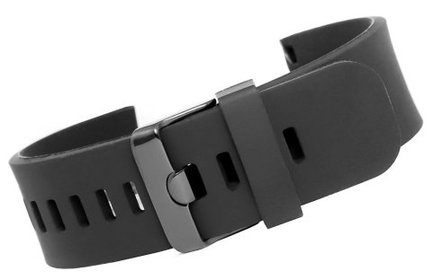 Pasek Silikonowy Czarny z Czarną Sprzączką 22mm
