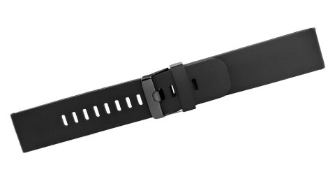 Pasek Silikonowy Czarny z Czarną Sprzączką 22mm