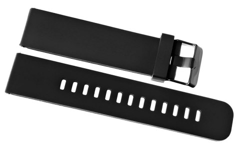 Pasek Silikonowy Czarny z Czarną Sprzączką 22mm