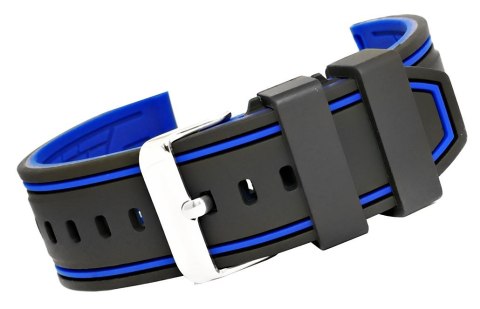Pasek Silikonowy do Smartwatcha Czarno-Granatowy 20mm U14-20-8