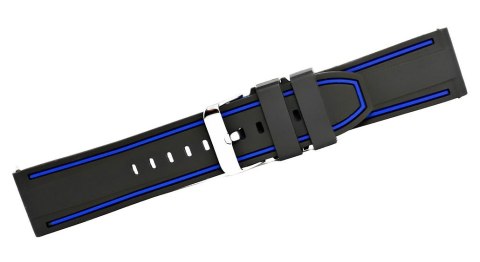 Pasek Silikonowy do Smartwatcha Czarno-Granatowy 20mm U14-20-8