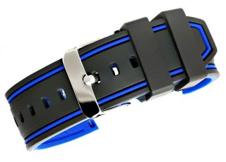 Pasek Silikonowy do Smartwatcha Czarno-Granatowy 22mm U14-22-8