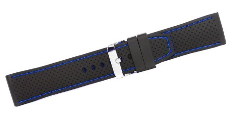 Pasek Silikonowy z Granatową Nitką 20mm Czarno-Granatowy U17-20-4