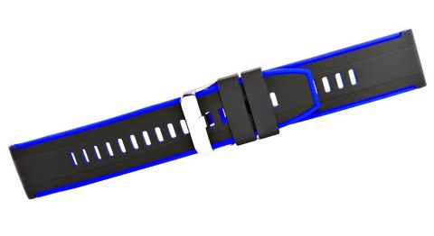 Pasek Silikonowy do Zegarka Czarno-Granatowy 20mm U22-20-3