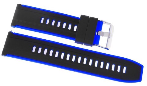 Pasek Silikonowy do Zegarka Czarno-Granatowy 20mm U22-20-3