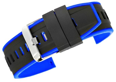 Pasek silikonowy do smartwatcha czarno-granatowy 22mm