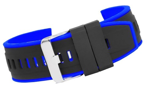 Pasek silikonowy do smartwatcha czarno-granatowy 22mm