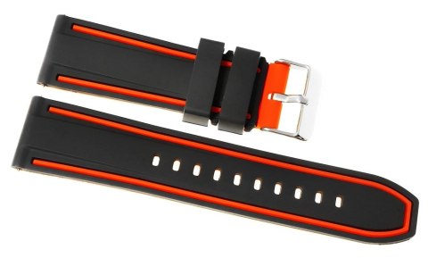 Pasek silikonowy do smartwatcha czarno-pomarańczowy 20mm