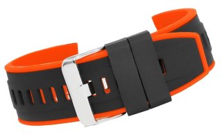 Pasek silikonowy do smartwatcha czarno-pomarańczowy 20mm