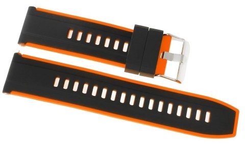 Pasek silikonowy do smartwatcha czarno-pomarańczowy 20mm