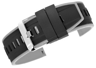Pasek Silikonowy do Smartwatcha Czarno-Szary 20mm U22-20-5