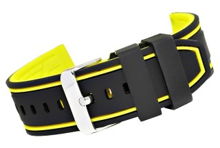 Pasek Silikonowy do Smartwatcha Czarno-Żółty 20mm U14-20-2
