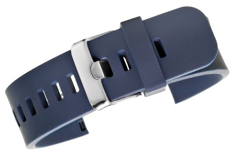 Pasek Silikonowy do Smartwatcha Granatowo-Srebrny 20mm