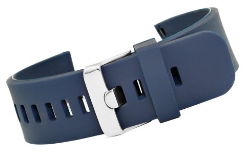 Pasek Silikonowy do Smartwatcha Granatowo-Srebrny 22mm