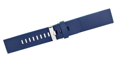 Pasek Silikonowy do Smartwatcha Granatowo-Srebrny 22mm
