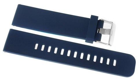 Pasek Silikonowy do Smartwatcha Granatowo-Srebrny 22mm
