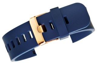 Pasek Silikonowy do Smartwatcha Granatowy Różowe Złoto 20mm