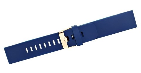 Pasek Silikonowy do Smartwatcha Granatowy Różowe Złoto 20mm