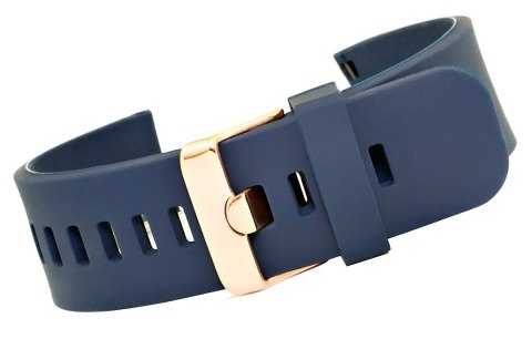 Pasek Silikonowy do Smartwatcha Granatowy Różowe Złoto 22mm