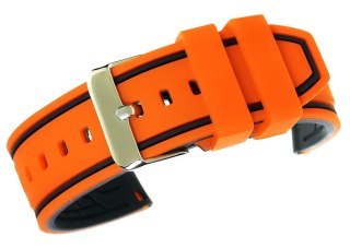 Pasek Silikonowy Pomarańczowo-Czarny 20mm U14-20-5