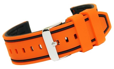 Pasek Silikonowy Pomarańczowo-Czarny 20mm U14-20-5