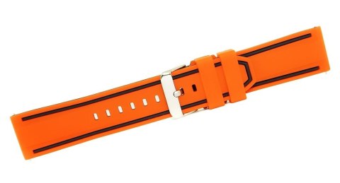 Pasek Silikonowy Pomarańczowo-Czarny 20mm U14-20-5