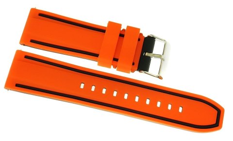 Pasek Silikonowy Pomarańczowo-Czarny 20mm U14-20-5