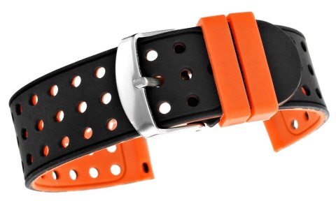 Pasek Silikonowy Czarno-Pomarańczowy 20mm U12-20-4