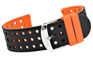 Pasek Silikonowy Czarno-Pomarańczowy 20mm U12-20-4