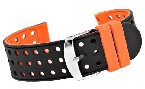 Pasek Silikonowy Czarno-Pomarańczowy 20mm U12-20-4