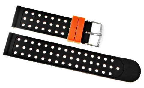 Pasek Silikonowy Czarno-Pomarańczowy 20mm U12-20-4