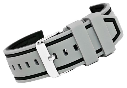 Pasek Silikonowy Szaro-Czarny do Smartwatcha 20mm