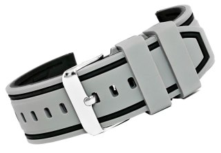 Pasek Silikonowy Szaro-Czarny do Smartwatcha 22mm