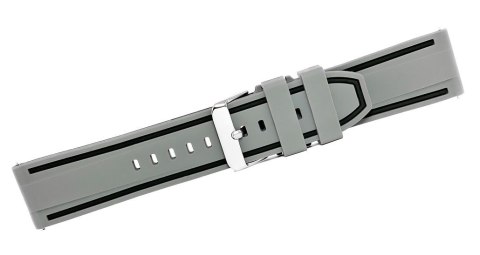 Pasek Silikonowy Szaro-Czarny do Smartwatcha 22mm