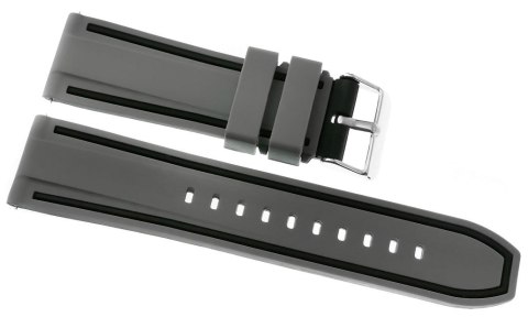 Pasek Silikonowy Szaro-Czarny do Smartwatcha 22mm
