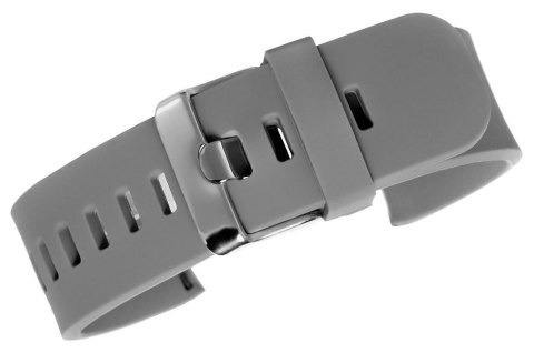 Pasek silikonowy do zegarka 22mm szaro-srebrny U15-22-6
