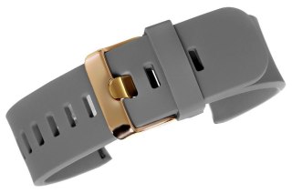 Pasek silikonowy szary z różowym złotem 22 mm