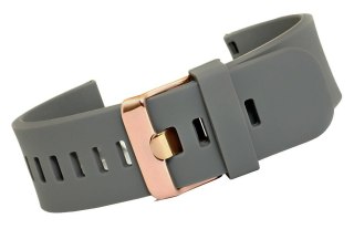 Pasek silikonowy szary z różowym złotem 22 mm