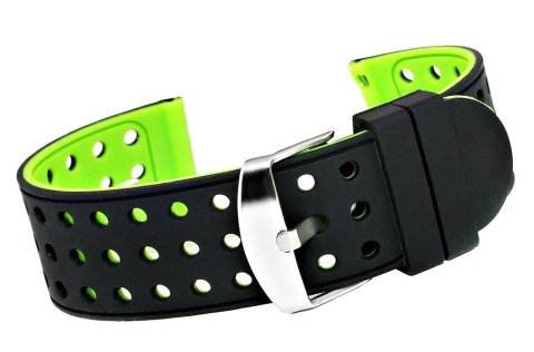 Pasek silikonowy do smartwatcha zielono-czarny 22 mm