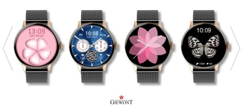 Smartwatch Damski Giewont GW330-4 Różowe Złoto/Czarny