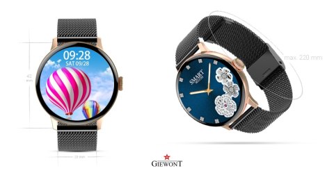 Smartwatch Damski Giewont GW330-4 Różowe Złoto/Czarny