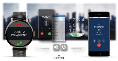 Smartwatch Damski Giewont GW330-4 Różowe Złoto/Czarny