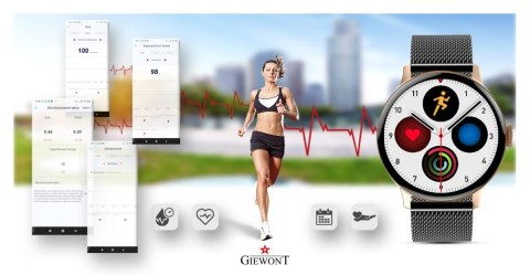 Smartwatch Damski Giewont GW330-4 Różowe Złoto/Czarny